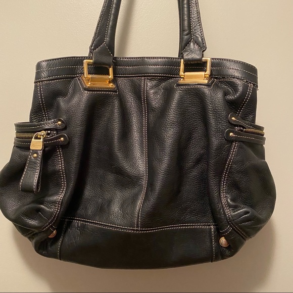 B. Makowsky Black Leather tote bag - Picture 2 of 16